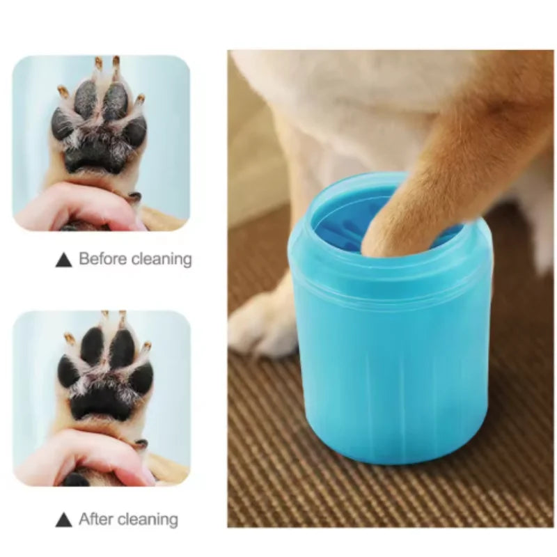 Portable Pet Paw Cleaner Cup with soft silicone bristles