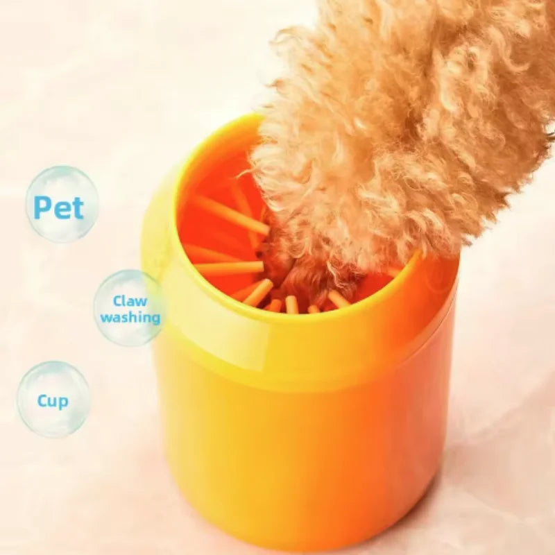 Portable Pet Paw Cleaner Cup with soft silicone bristles
